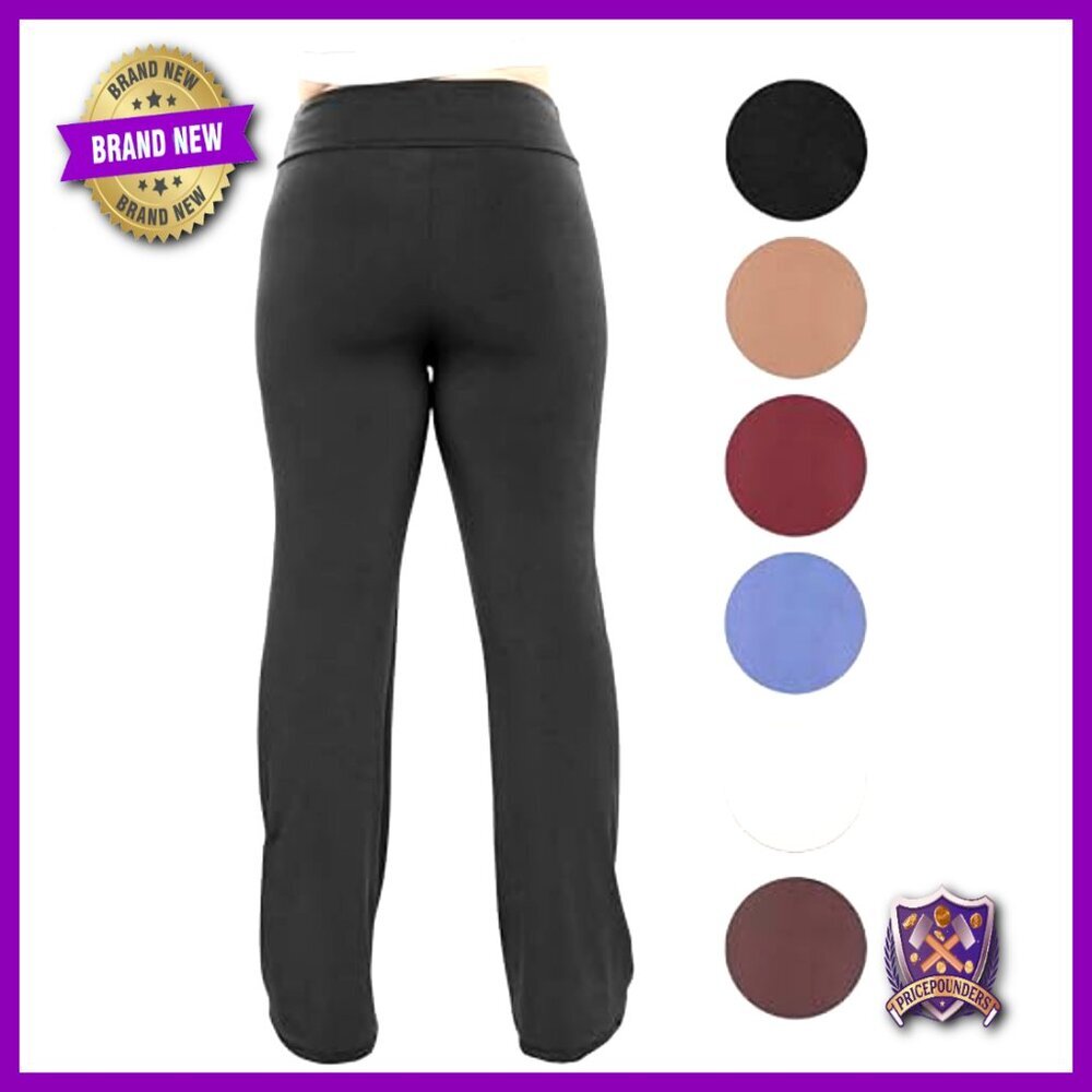Plus Size High Waist Bootcut Yoga Pants Ultra Flex Stretch Comfort - Picture 3 of 6